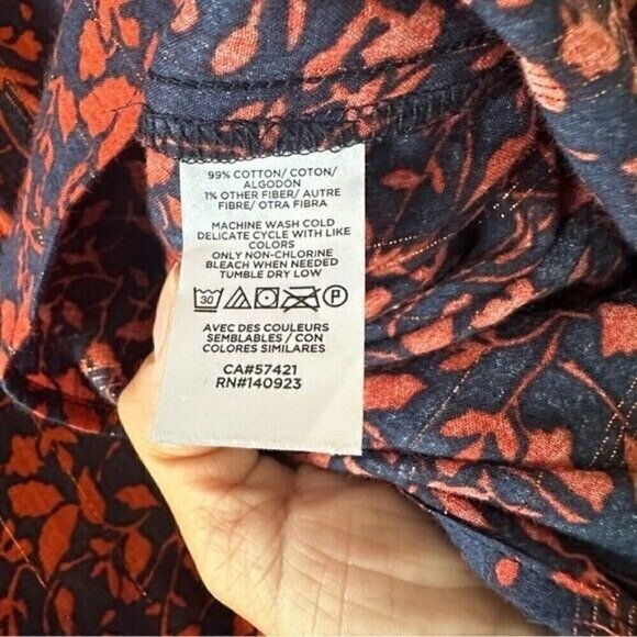 Loft Shimmer Floral Blouse Women’s Size Small - Picture 9 of 10